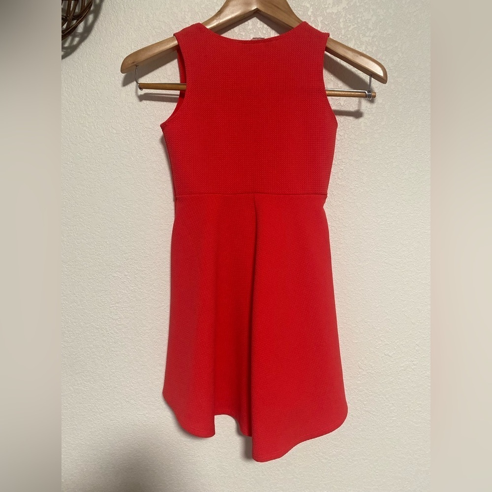 Mini Me New York Girls Red Coral Dress Size 6x - Picture 2 of 3